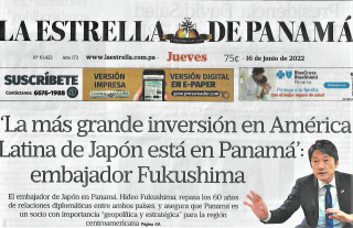 Entrevista al Embajador Fukushima por La Estrella de Panamá(16 de junio de 2022)