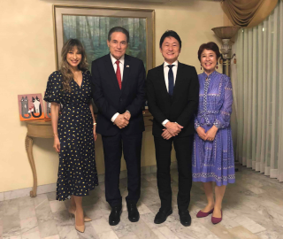 福島大使とロヨ運河担当大臣との大使公邸での夕食会（6月21日）